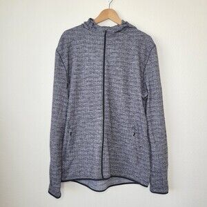 Lululemon Surge Jacket Men's Sz XL Full Zip Hooded in Heathered Gray Black Run